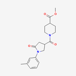 molecular formula C19H24N2O4 B4602006 methyl 1-{[1-(3-methylphenyl)-5-oxo-3-pyrrolidinyl]carbonyl}-4-piperidinecarboxylate 