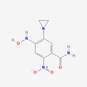 molecular formula C9H10N4O4 B046022 5-(Aziridin-1-yl)-4-hydroxylamino-2-nitrobenzamide CAS No. 119643-82-2
