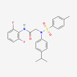 molecular formula C24H24F2N2O3S B4602302 N~1~-(2,6-difluorophenyl)-N~2~-(4-isopropylphenyl)-N~2~-[(4-methylphenyl)sulfonyl]glycinamide 