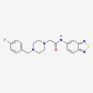 molecular formula C19H20FN5OS B4602326 N-2,1,3-benzothiadiazol-5-yl-2-[4-(4-fluorobenzyl)-1-piperazinyl]acetamide 