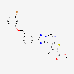 molecular formula C23H17BrN4O3S B4602683 methyl 2-{3-[(3-bromophenoxy)methyl]phenyl}-9-methylthieno[3,2-e][1,2,4]triazolo[1,5-c]pyrimidine-8-carboxylate 
