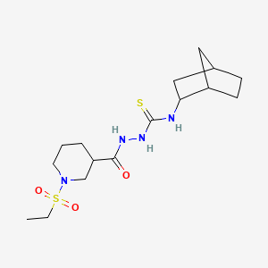 molecular formula C16H28N4O3S2 B4602693 N-(bicyclo[2.2.1]hept-2-yl)-2-{[1-(ethylsulfonyl)piperidin-3-yl]carbonyl}hydrazinecarbothioamide 