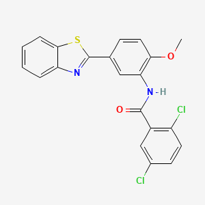 molecular formula C21H14Cl2N2O2S B4602880 N-[5-(1,3-benzothiazol-2-yl)-2-methoxyphenyl]-2,5-dichlorobenzamide 