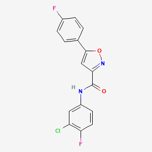 molecular formula C16H9ClF2N2O2 B4603068 N-(3-chloro-4-fluorophenyl)-5-(4-fluorophenyl)-3-isoxazolecarboxamide 