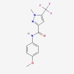 molecular formula C13H12F3N3O2 B4603122 N-(4-methoxyphenyl)-1-methyl-5-(trifluoromethyl)-1H-pyrazole-3-carboxamide 
