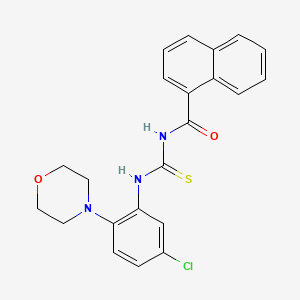 molecular formula C22H20ClN3O2S B4603176 N-({[5-chloro-2-(4-morpholinyl)phenyl]amino}carbonothioyl)-1-naphthamide 