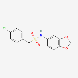 molecular formula C14H12ClNO4S B4603422 N-(2H-1,3-BENZODIOXOL-5-YL)-1-(4-CHLOROPHENYL)METHANESULFONAMIDE 