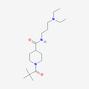 molecular formula C18H35N3O2 B4603482 N-[3-(diethylamino)propyl]-1-(2,2-dimethylpropanoyl)piperidine-4-carboxamide 