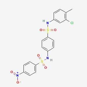 molecular formula C19H16ClN3O6S2 B4603505 N-(4-{[(3-chloro-4-methylphenyl)amino]sulfonyl}phenyl)-4-nitrobenzenesulfonamide 