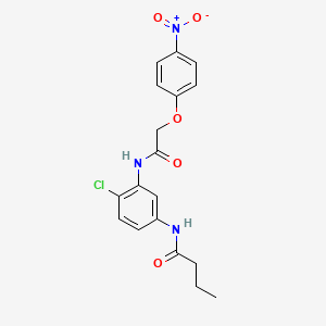 molecular formula C18H18ClN3O5 B4603520 N-(4-chloro-3-{[(4-nitrophenoxy)acetyl]amino}phenyl)butanamide 