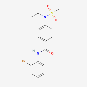 molecular formula C16H17BrN2O3S B4603524 N-(2-bromophenyl)-4-[ethyl(methylsulfonyl)amino]benzamide 