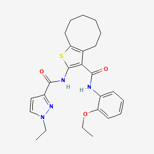 molecular formula C25H30N4O3S B4603540 N-(3-{[(2-ethoxyphenyl)amino]carbonyl}-4,5,6,7,8,9-hexahydrocycloocta[b]thien-2-yl)-1-ethyl-1H-pyrazole-3-carboxamide 