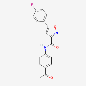molecular formula C18H13FN2O3 B4603556 N-(4-acetylphenyl)-5-(4-fluorophenyl)-3-isoxazolecarboxamide 