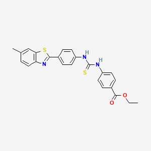 molecular formula C24H21N3O2S2 B4603588 ethyl 4-[({[4-(6-methyl-1,3-benzothiazol-2-yl)phenyl]amino}carbonothioyl)amino]benzoate 