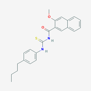 molecular formula C23H24N2O2S B4603738 N-{[(4-butylphenyl)amino]carbonothioyl}-3-methoxy-2-naphthamide 
