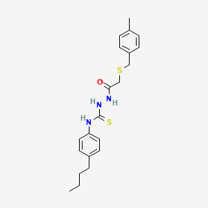 molecular formula C21H27N3OS2 B4603763 N-(4-butylphenyl)-2-{[(4-methylbenzyl)thio]acetyl}hydrazinecarbothioamide 