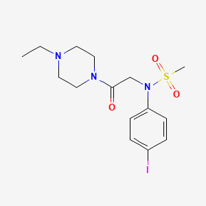molecular formula C15H22IN3O3S B4603844 N-[2-(4-ethylpiperazin-1-yl)-2-oxoethyl]-N-(4-iodophenyl)methanesulfonamide 