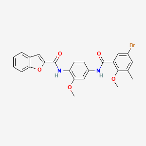 molecular formula C25H21BrN2O5 B4603871 N-[4-[(5-bromo-2-methoxy-3-methylbenzoyl)amino]-2-methoxyphenyl]-1-benzofuran-2-carboxamide CAS No. 708290-60-2