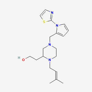 molecular formula C19H28N4OS B4603898 2-(1-(3-methyl-2-buten-1-yl)-4-{[1-(1,3-thiazol-2-yl)-1H-pyrrol-2-yl]methyl}-2-piperazinyl)ethanol 