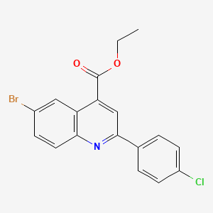 molecular formula C18H13BrClNO2 B4604019 ethyl 6-bromo-2-(4-chlorophenyl)-4-quinolinecarboxylate 