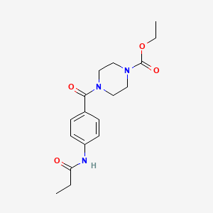 molecular formula C17H23N3O4 B4604070 ethyl 4-[4-(propionylamino)benzoyl]-1-piperazinecarboxylate 