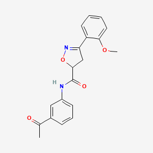 molecular formula C19H18N2O4 B4604087 N-(3-acetylphenyl)-3-(2-methoxyphenyl)-4,5-dihydro-1,2-oxazole-5-carboxamide 