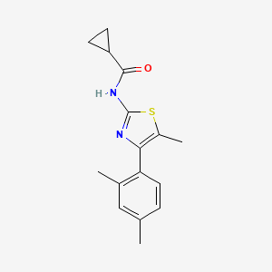 molecular formula C16H18N2OS B4604093 N-[4-(2,4-dimethylphenyl)-5-methyl-1,3-thiazol-2-yl]cyclopropanecarboxamide 