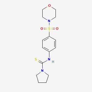 molecular formula C15H21N3O3S2 B4604136 N-[4-(4-morpholinylsulfonyl)phenyl]-1-pyrrolidinecarbothioamide 