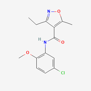 molecular formula C14H15ClN2O3 B4604164 N-(5-CHLORO-2-METHOXYPHENYL)-3-ETHYL-5-METHYL-12-OXAZOLE-4-CARBOXAMIDE 