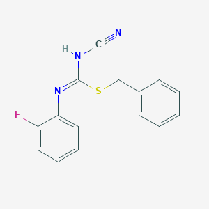 molecular formula C15H12FN3S B460417 benzyl N'-cyano-N-(2-fluorophenyl)carbamimidothioate CAS No. 445385-36-4