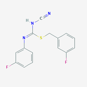 3-fluorobenzyl N'-cyano-N-(3-fluorophenyl)carbamimidothioate
