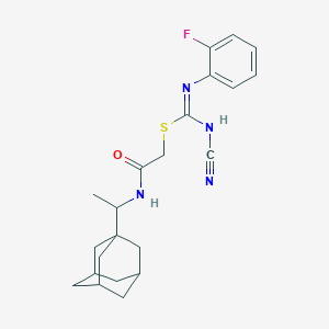 2-{[1-(1-adamantyl)ethyl]amino}-2-oxoethyl N'-cyano-N-(2-fluorophenyl)imidothiocarbamate