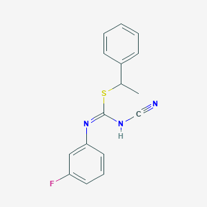 1-phenylethyl N'-cyano-N-(3-fluorophenyl)carbamimidothioate