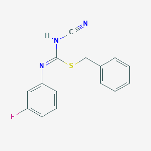 benzyl N-cyano-N'-(3-fluorophenyl)carbamimidothioate