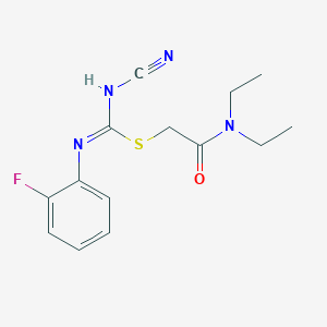 2-(diethylamino)-2-oxoethyl N'-cyano-N-(2-fluorophenyl)carbamimidothioate
