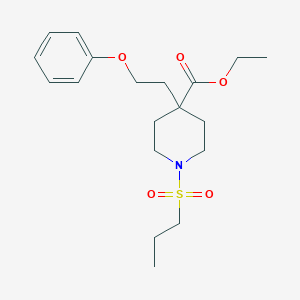 molecular formula C19H29NO5S B4604398 ethyl 4-(2-phenoxyethyl)-1-(propylsulfonyl)-4-piperidinecarboxylate 