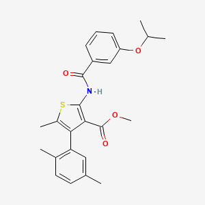 molecular formula C25H27NO4S B4604454 methyl 4-(2,5-dimethylphenyl)-2-[(3-isopropoxybenzoyl)amino]-5-methyl-3-thiophenecarboxylate 