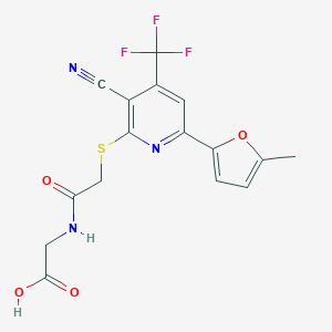B460635 2-(2-{[3-Cyano-6-(5-methylfuran-2-yl)-4-(trifluoromethyl)pyridin-2-yl]sulfanyl}acetamido)acetic acid CAS No. 903086-53-3