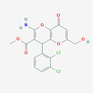 molecular formula C17H13Cl2NO6 B460834 methyl 2-amino-4-(2,3-dichlorophenyl)-6-(hydroxymethyl)-8-oxo-4,8-dihydropyrano[3,2-b]pyran-3-carboxylate CAS No. 825602-74-2