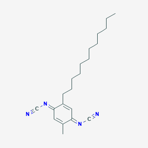 molecular formula C21H30N4 B046085 (2-Dodecyl-5-methyl-2,5-cyclohexadiene-1,4-diylidene)bis-cyanamide CAS No. 121720-46-5