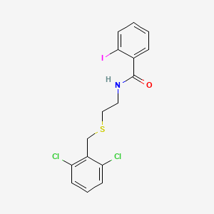 molecular formula C16H14Cl2INOS B4608576 N-{2-[(2,6-dichlorobenzyl)thio]ethyl}-2-iodobenzamide 