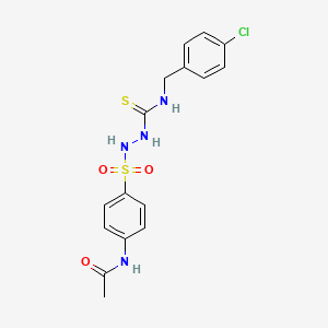 molecular formula C16H17ClN4O3S2 B4608737 N-{4-[(2-{[(4-chlorobenzyl)amino]carbonothioyl}hydrazino)sulfonyl]phenyl}acetamide 