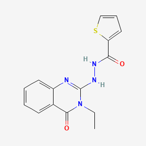 molecular formula C15H14N4O2S B4608843 N'-(3-ethyl-4-oxo-3,4-dihydroquinazolin-2-yl)thiophene-2-carbohydrazide 
