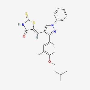 molecular formula C25H25N3O2S2 B4608972 5-({3-[3-methyl-4-(3-methylbutoxy)phenyl]-1-phenyl-1H-pyrazol-4-yl}methylene)-2-thioxo-1,3-thiazolidin-4-one 