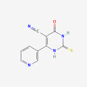 molecular formula C10H6N4OS B4608978 4-hydroxy-6-(3-pyridyl)-2-sulfanyl-5-pyrimidinecarbonitrile 
