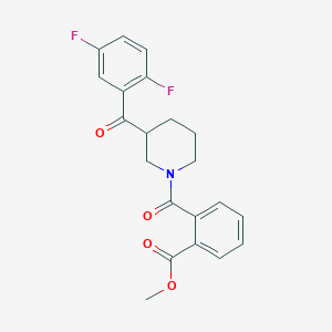 molecular formula C21H19F2NO4 B4609008 methyl 2-{[3-(2,5-difluorobenzoyl)-1-piperidinyl]carbonyl}benzoate 