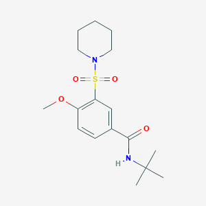 molecular formula C17H26N2O4S B4609101 N-tert-butyl-4-methoxy-3-(piperidin-1-ylsulfonyl)benzamide 