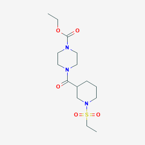molecular formula C15H27N3O5S B4609308 Ethyl 4-{[1-(ethylsulfonyl)piperidin-3-yl]carbonyl}piperazine-1-carboxylate 