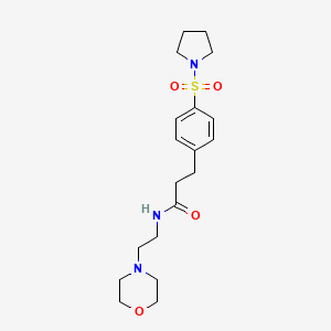 molecular formula C19H29N3O4S B4609316 N-[2-(MORPHOLIN-4-YL)ETHYL]-3-[4-(PYRROLIDINE-1-SULFONYL)PHENYL]PROPANAMIDE 