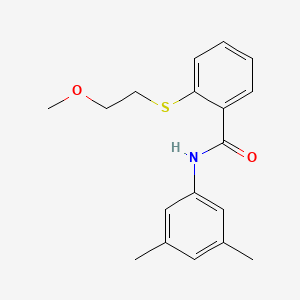 molecular formula C18H21NO2S B4609402 N-(3,5-dimethylphenyl)-2-[(2-methoxyethyl)sulfanyl]benzamide 